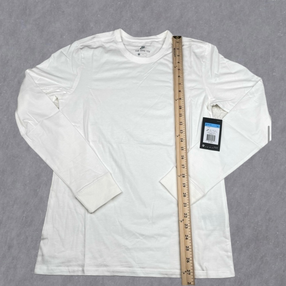 Nike  NWT Long Sleeve Cotton Tee Essential White Medium - Picture 3 of 7